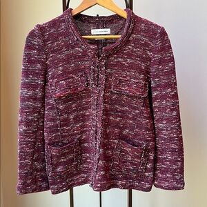Isabel Marant Bouclé Knit Blazer in Berry Mix